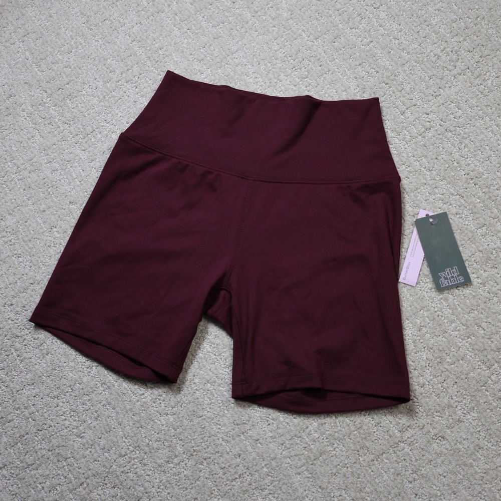 Wild Fable ButterBliss High-Waisted Bike Shorts Burgundy Wine Red Medium NWT